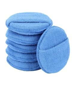 Microfiber Wax Applicator Pads, Car Wax Applicator with Finger Pocket, Buffing & Detail Polishing Foam Pads for Car Cleaning and Fine Polishing (5 inch, 6 Pack)