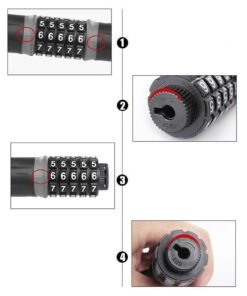 GROIC Bicycle Chain Lock, Security Anti-Theft Bike Lock Chain Resettable Combination Bicycle Lock Bike Locks for Bike, Motorcycle, Bicycle, Door, Gate, Fence, Grill - Image 3