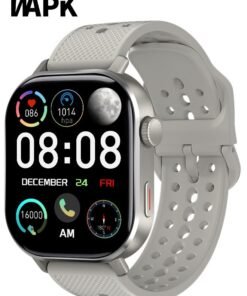 WAPIK Korean Brand ST60 GPS Smartwatch with Built-in Dual Satellite Positioning, AMOLED Display, Bluetooth Calling, Altimeter, 110+ Sports Modes, IP68 Waterproof, Compatible with Android & iOS