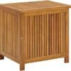 Solid Acacia Wood Garden Storage Box Chest Furniture Outdoor Indoor Pillow Blanket Wooden Water-resistant Box Home Entryway Hallway