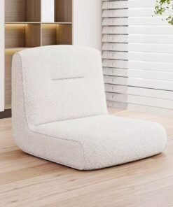 fashionhome Modern Minimalist Floor Chair with Ergonomic Backrest and Plush Bouclé Upholstery, Perfect for Low-Profile Seating in Contemporary Living Spaces, Reading Corners 45 x 48 x 36 cm.