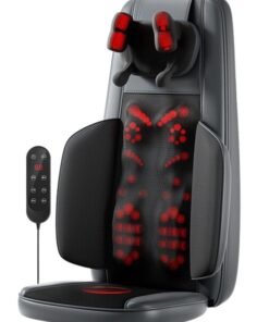 XiuWoo Shiatsu Neck Back Massager with Heat Rolling Electric Back Massagers Chair Pad for Office Car, Home Seat use Adjustable Intensity Full Body Massage Gifts for Dad Mom Women Men,Black