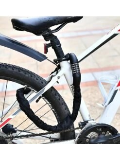 Iron Chain Bike Lock with 5-Digit Combination Password, Anti-Theft Unfinished Button Control Uncharged Security Lock for Mountain Bikes, Motorcycles, and Bicycle Accessories - Image 2