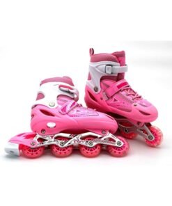 LIMOS Adjustable Roller Skate Shoe for children Outdoor Skating (Pink 31-34)