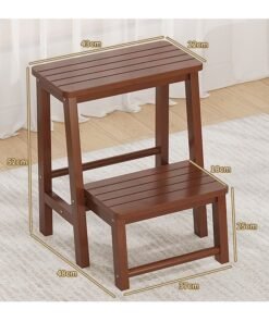 KLNAMAEAAN 2 Layer Multifunctional Wooden Folding Ladder Stool  for Indoor Use