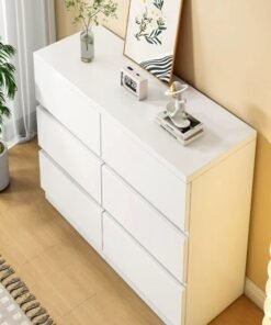 Alternative view of fashionhome Multifunction Modern Style Invisible Handle Design Wooden Chest of 6 Drawers Ample Storage Rack Dispaly Rack Table for Bedroom Living Room Home Furniture 100x40x73 cm