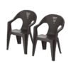 Cosmoplast Set Of 2 Regina Chair (Dark Brown)