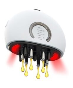 Rock Pow Hair Oil Applicator with Red Light Electric Scalp Massager for Hair Treatment Growth 2 in 1 Scalp Applicator Brush Medicine Fluid Essential Oil Serum Dandruff Exfoliator Treatment Fillable Brush