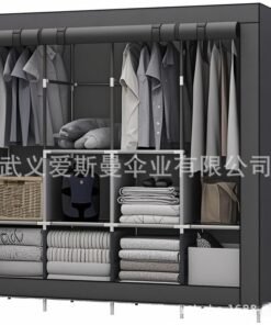 Simple Wardrobe Assembly Wardrobe Household Simple Storage Storage Fashion Steel Frame Modern Cloth Wardrobe