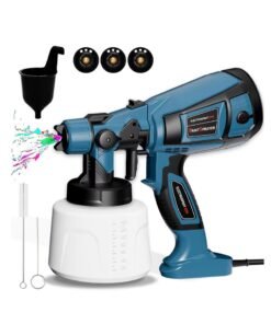 HOMESTAR Paint Sprayer, 800W HVLP Spray Gun,1400ml Electric Gun with 4 Nozzles and 3 Patterns,For Furniture, Cabinets, Fence, Walls, Door, Garden Chairs
