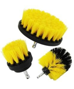 BLOOMING TIME 3-Piece Car Tire Electric Drill Brush With Attachment Tub Cleaner Scrubber Set