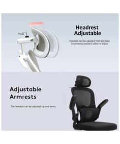 Multi Home Furniture Ergonomic Mesh Computer Desk Chair MH-6038-Black For Office And Gaming With Headrest Back Comfort and Lumbar Support - Image 4