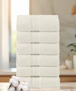 Donetella 6-Pcs Hand Towel Set (40x70 cm) – 100% Combed Cotton 600 GSM | Quick Dry, Ultra-Absorbent, Thick & Plush | Ideal for Spa, Gym, Hotel & Everyday Luxury