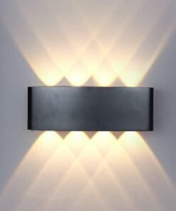 Firasa Wall Lights for Living Room Bedrooms, 8W Indoor LED Wall Light, 3000k Wall Lamp, Ip65 Outdoor Black All Lights, Up and Down Wall Lights, Bedroom Bathroom Hallway Front Door Wall Lights