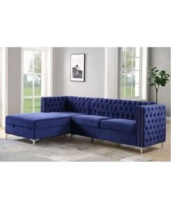 Maharat Al Bahar Regal Modern Luxury Fabric Sofa Set: Graciously Elegant Living Room Furniture  3 Seaters Blue 260x90x80