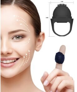 BORTONY Pocket Mini Ring Facial and Eye Massage Ball USB Rechargeable Fingertip Massager Rose Red Face Massager Facial Muscle Tightening Anti Aging Relief Eyes Dark Circles Eye Puffiness Fatigue