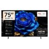 TCL Television 75 Inch Smart TV 4K QLED Colorful Quantum Crystal HDR 10+ Gaming Google TV, ONKYO 2.1 Hi-Fi, Dolby Atmos, DTS Virtual X, Voice Control, Game Master,  (2025 Model) 75T6C black