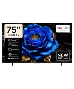 TCL Television 75 Inch Smart TV 4K QLED Colorful Quantum Crystal HDR 10+ Gaming Google TV, ONKYO 2.1 Hi-Fi, Dolby Atmos, DTS Virtual X, Voice Control, Game Master,  (2025 Model) 75T6C black