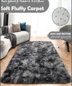 HOMESTAR Fuzzy Abstract Area Rugs for Bedroom Living Room Fur Rug Kids Nursery Dorm Plush Throw Decorative Accent Indoor Home Floor Carpet Dark Grey