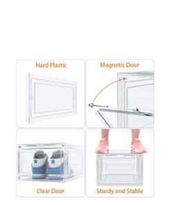 Alternative view of Arabest Shoe Boxes Acrylic Shoe Boxes Clear Hard Plastic Shoe Storage Boxes Shoe Boxes Clear Plastic Stackable Size 13 Shoe Boxes with Lids Clear 6pc