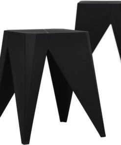 ISL Furnishings InterSpaceLiving Zuho Multi-Use Stool (4, Black)