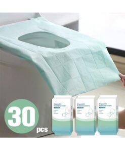 GIFT 30 Pack Toilet Seat Covers Disposable, 40*60cm Portable Toilet Liners Travel Seat Cover for Outdoors,Hotel, Hospital, Travel, Public Toilet Seat Cover