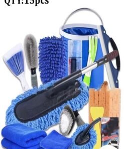 fashionhome 15 Pieces The Complete Car Detailing Kit for Auto Detailing Cleaning Car Auto Interior Exterior Washing Brush Towel Tools Vehicle Supplies Car Cleaning Kit
