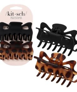 Eco Friendly Black & Tort Claw Clips Set- Large