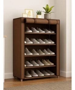 ALMUFARREJ 5-Layer Stylish Shoe Organizer, Shoe Rack for Entryway Hallway Storage Furniture with 5 Open Shelves Brown 60x30x90cm