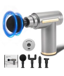 Sunshine Trade World Mini Massage Gun – Deep Tissue Percussion Muscle Massager with 6 Speed Levels, Super Quiet Portable Electric Handheld Body Massager for Back, Neck & Pain Relief | Grey