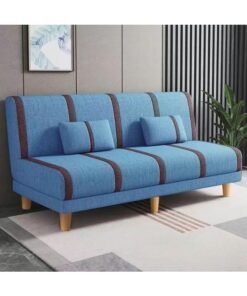 Ripple FURNITURE UAE Homes Convertible Fabric Sofa, Solid Color, 3 Seater with 2 Pillows (Sky Blue)