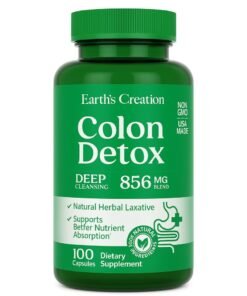 Earth's Creation Colon Detox Supplement 856mg  Deep Cleansing & Detoxification Pills, Made in USA Natural Colon Cleanse, Digestive Support, Weight Management & Gut Health