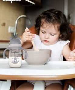 Alternative view of BAYBEE Insulated Baby Sippy Cup for Kids 300 ml | Anti Spill Sipper Bottle with 360 Weighted Straw & Rotating Handle | V Type Straw Bottle BPA Free & Non Toxic for Toddler 6+Months (Grey)