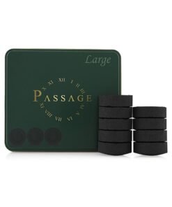 Passage Premium Charcoal Quick Lighting Large Briquets (54 Pieces) | Best For Large Areas & Majlis 40 mm, 60-min Burning Time
