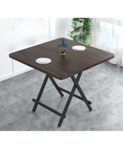 ATM Compact Folding Dining Table with Wooden Top and Metal Frame – 60x60x55 Cm