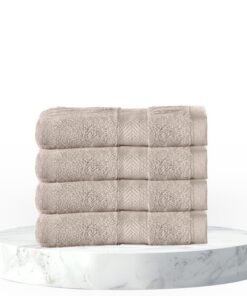 Rest Face Towel Set of 4 Taupe Cotton Face Towel 30x30cm , 12x12 inch Luxury Face Cleansing Towel Soft Absorbent Lightweight Washable Quick Dry Spa Quality Beach Face Towel