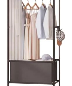 BLOOMING TIME Foldable Multilayer Coat Rack，Home Furniture Wardrobe Stand Clothes Rack Coat Stand Wearing For Clothes Hangers Children'S Room Rack Black