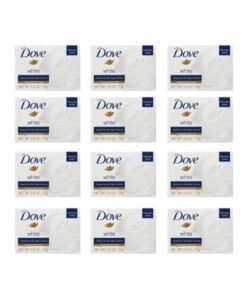 Dove Pack Of 12 Travel Size Bar Soap With Moisturizing Cream White 75g