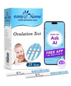 Easy@Home Ovulation Test Strips, 25 Pack Fertility Tests, Ovulation Predictor Kit, Powered by Premom Ovulation Predictor iOS and Android App, 25 LH Strips