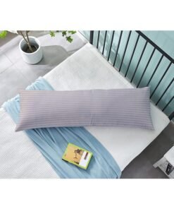 Hotel Linen Klub Krude Long Body Pillow 1pc, Fabric: 100% Polyester 85 GSM Microfiber 1 cm Stripe Super Soft, Filling: 1300 gm Hollow Fiber Comfort, Breathable & Ultra Soft Size: 45 x 120 cm, Color: Light Grey