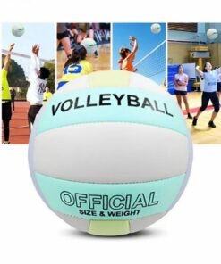 WAOKN Inflatable Soft Volleyball,Volleyball PU Leather Soft Indoor Outdoor Volleyballs Sports Training Game Play Ball Thickened Anti Slip Universal Soft Volleyball for Student Training,Beach Volleyball