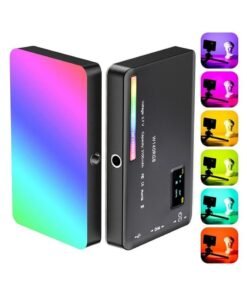 EzzySo W140 RGB Video Light, Portable LED Camera Light Panel 0-360 Full Color, CRI95+ 2500K-9000K Dimmable 20 Lighting Effects, 3100mAH Rechargeable LED Lighting for Photography, Video Conference, TikTok