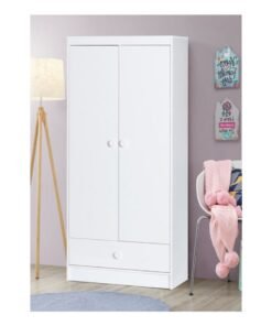 Home Box 2-Door Vanilla Wardrobe With Drawer White 80x180cm