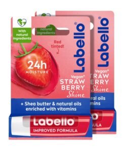 Labello Pack Of 2 Moisturizing Lip Balm Strawberry Shine 4.8grams