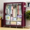 Simple Wardrobe Fabric Steel Frame Single Double Cloth Wardrobe Storage Simple Modern Economical Bedroom Assembled Wardrobe