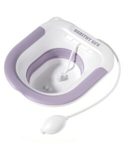 MileMelo Sitz Bath - Steam Chair Above The Toilet Folding Sitz Bath for Soaking By Chair in Front of The Toilet - Perineal Bath for Hemorrhoidal Relief, Pregnant women, Elderly (Purple)
