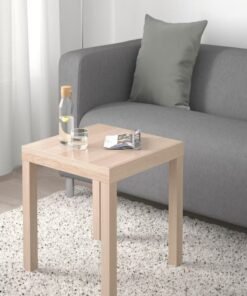 Lack Side Table Small Coffee Table Particleboard and Fiberboard 55x45x55 cm Beige