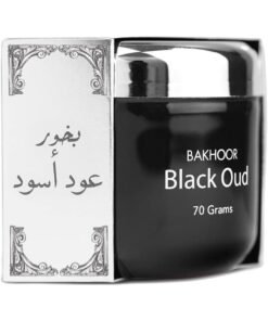 Hamidi Black Oud 100% Pure Oriental Bakhoor, Arabic Incense, Home Fragrances, Use With Burner Or Charcoal, Relax feeling, Refreshing, Use Every where Black/Silver 70grams