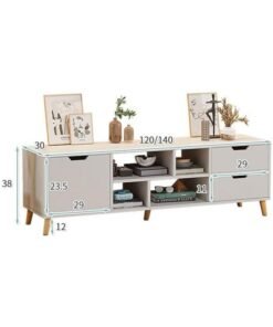 Alternative view of JCB CHIC Modern White TV Stand, Large TV Stand Shelves, Living Room Entertainment Center Wood Media Console Table with Storage and 4 Drawers