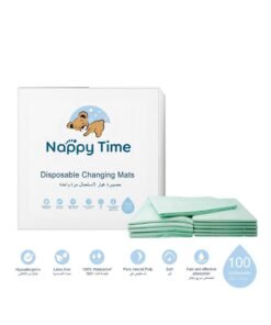 Nappy Time Disposable Changing Mats Value Pack x 100 pcs, Baby Diaper Mat, 100% Waterproof and Leakproof Mat - Green